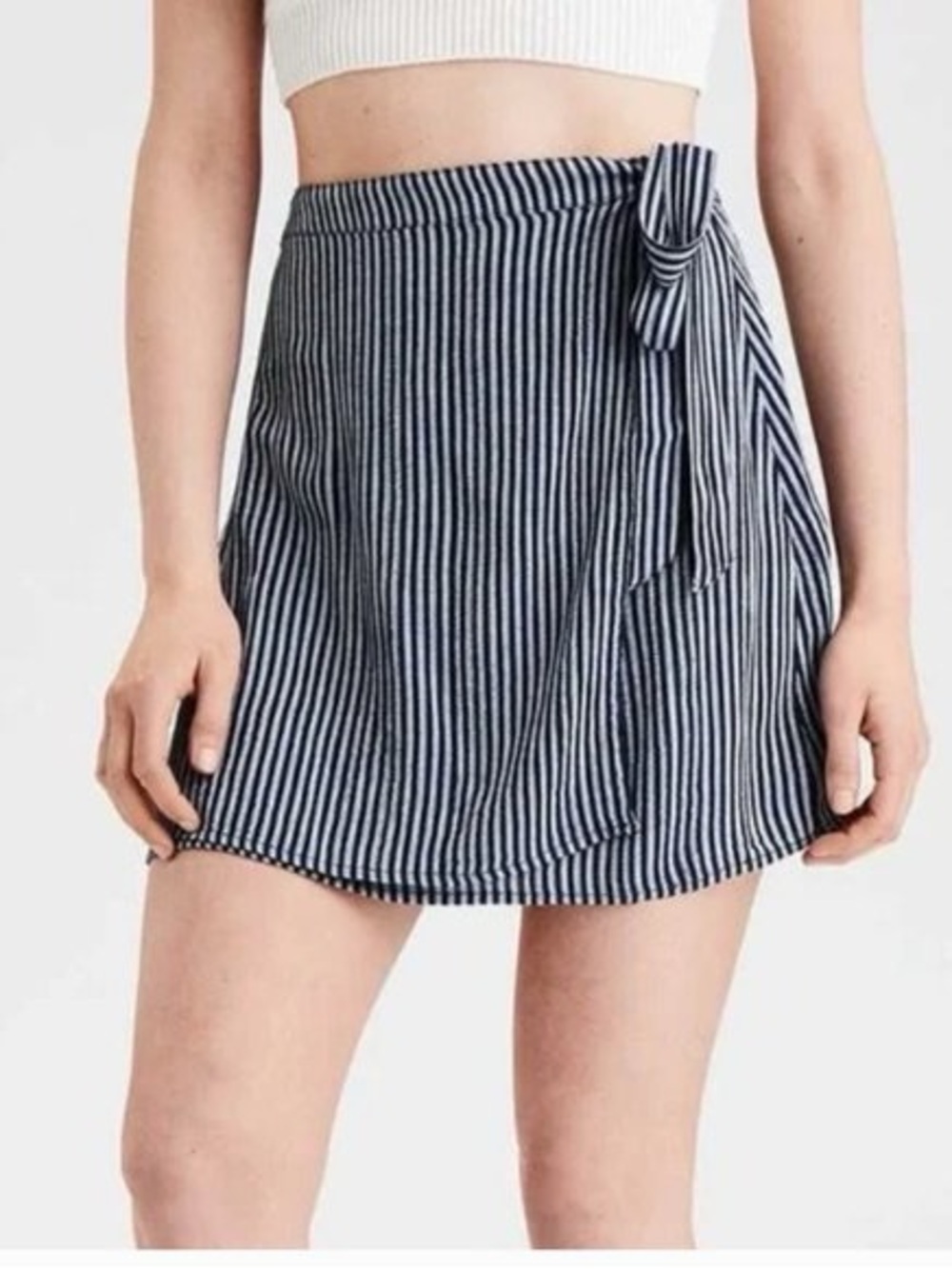 American Eagle Outfitters Navy & White Striped Skirt